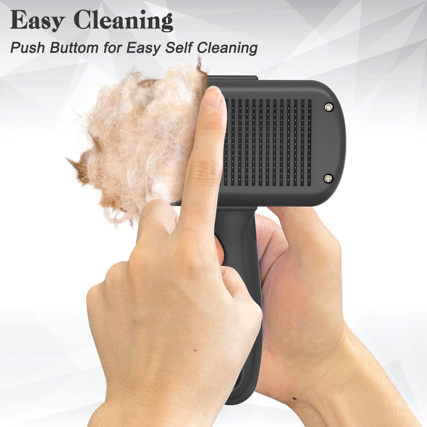 Dipoo Self Cleaning Shedding Brush - Skin Friendly Grooming Tool for Dogs, Cats,