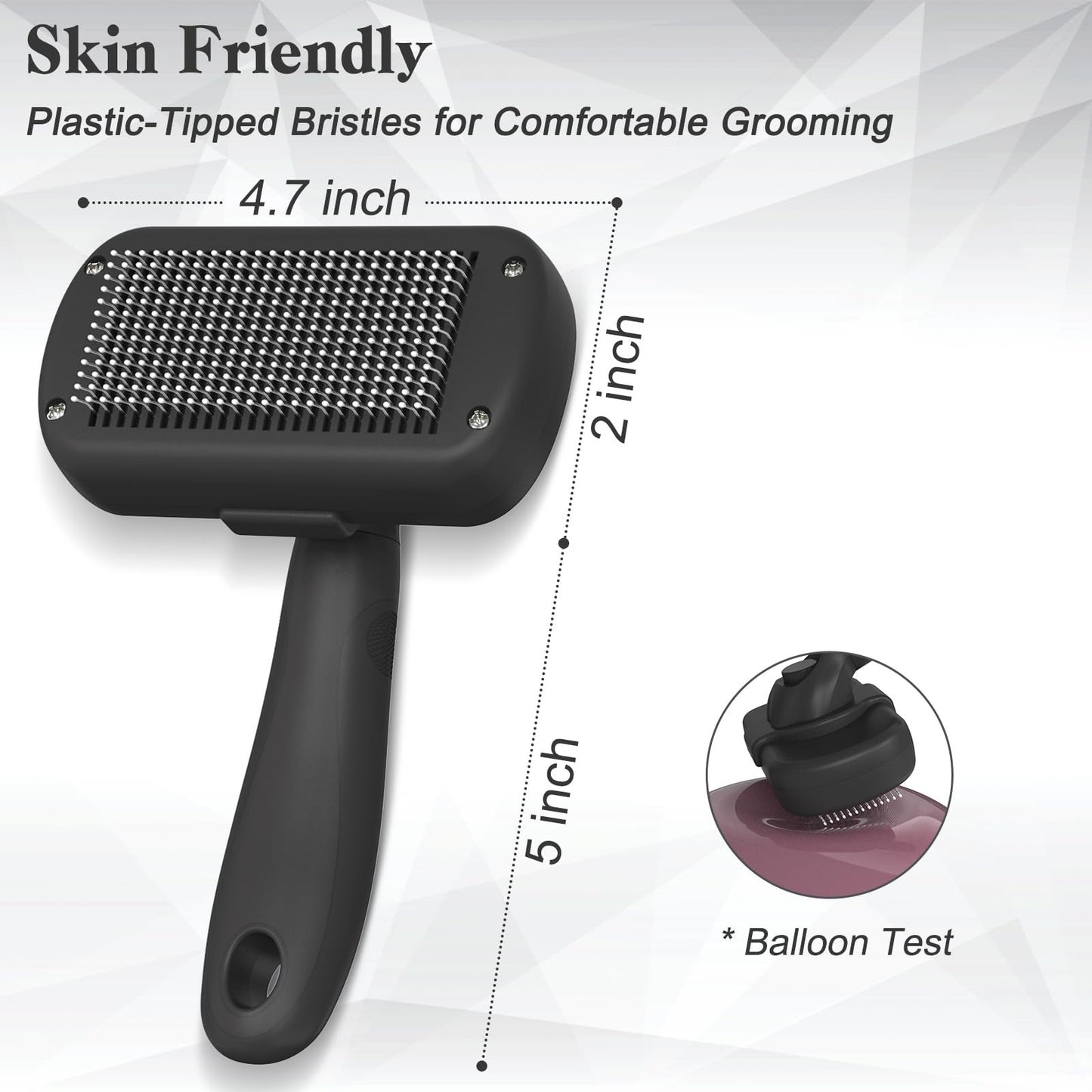 Dipoo Self Cleaning Shedding Brush - Skin Friendly Grooming Tool for Dogs, Cats,
