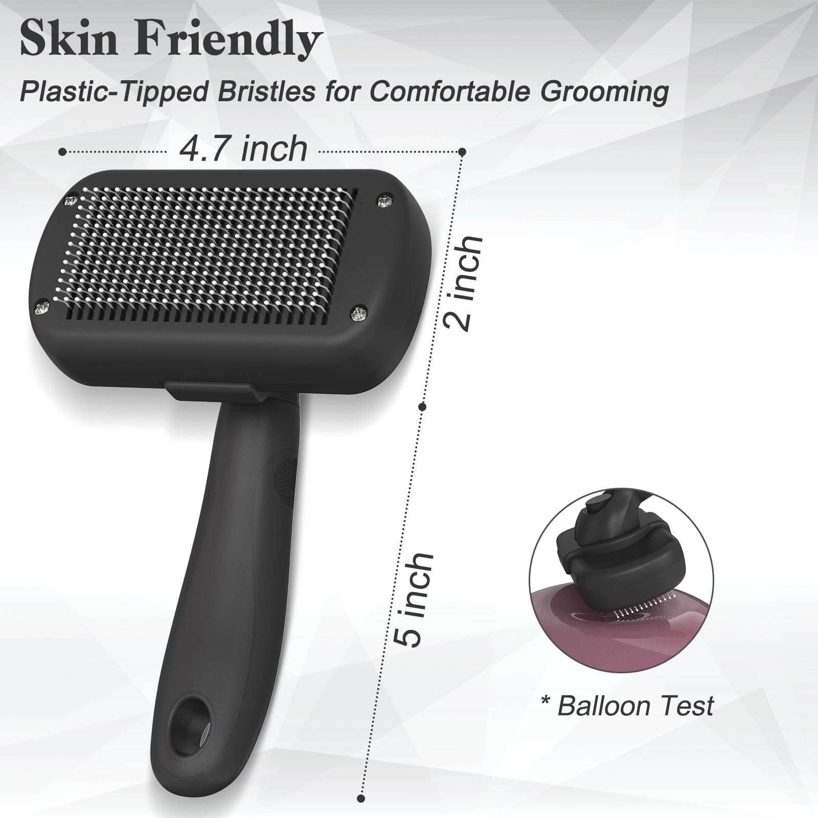 Dipoo Self Cleaning Shedding Brush - Skin Friendly Grooming Tool for Dogs, Cats,
