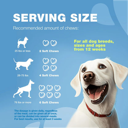 Calming Chews for Dogs Duck Flavor Canine Supplement for All Breeds and Sizes