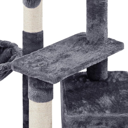 Cat Tree 33In Cat Tower, Multi-Level Cat Condo with Extra Scratch Boards and Sisal Posts as Kitty Activity Center